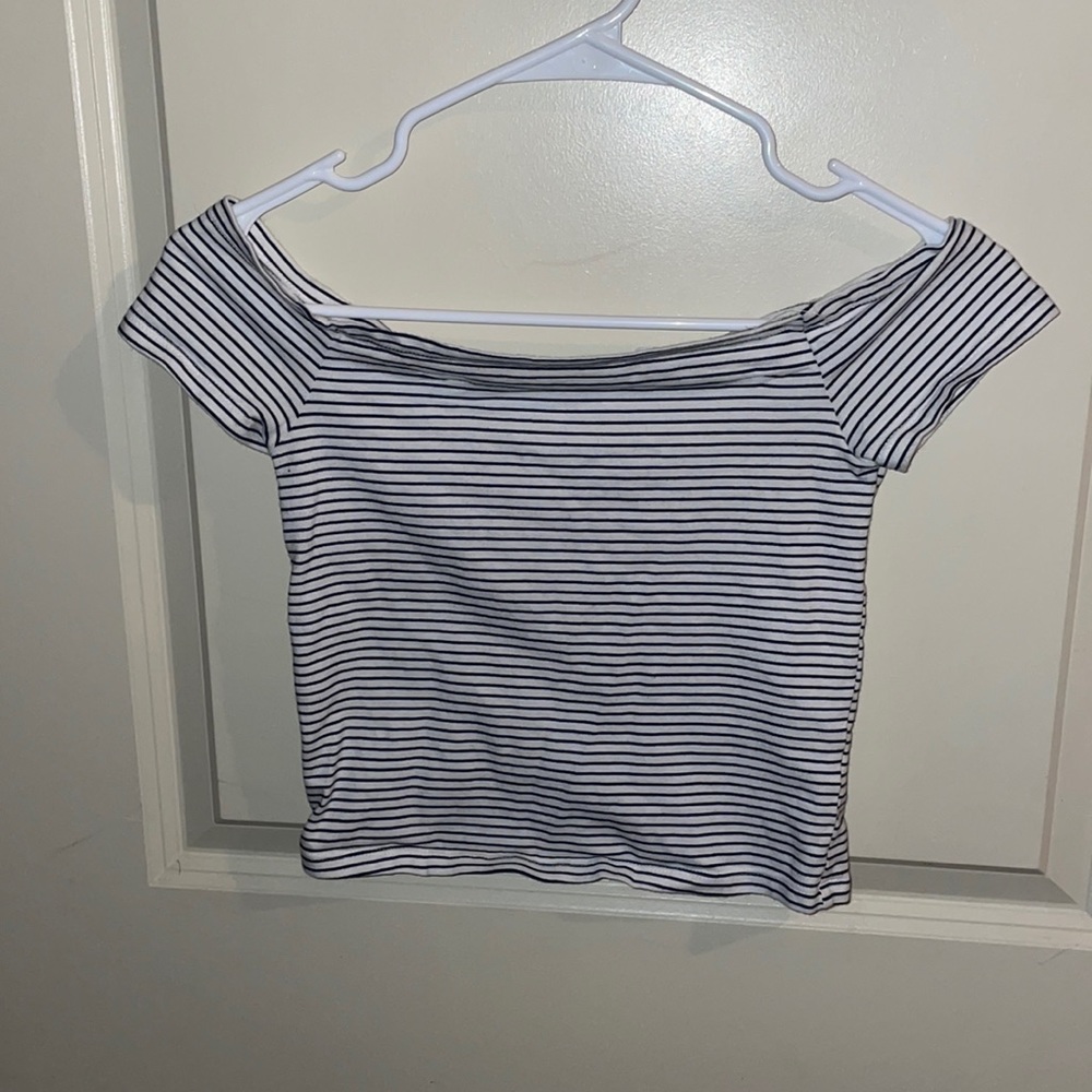 PAC Sun Striped Off The Shoulder Top